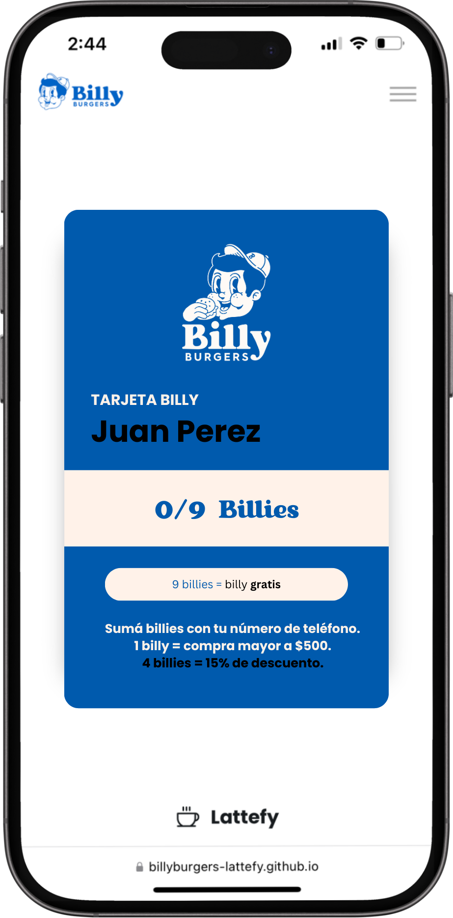 Tarjeta de Puntos